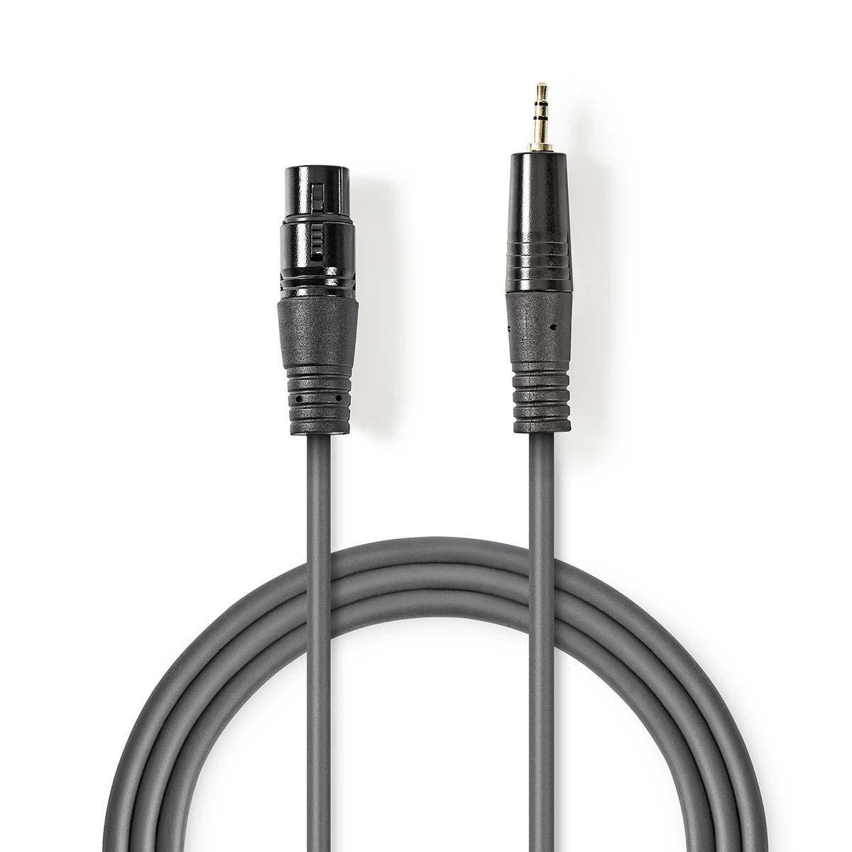 Compensated XLR Audio Cable | 3-Pin Female - 3.5mm Male 1.0m Gray
