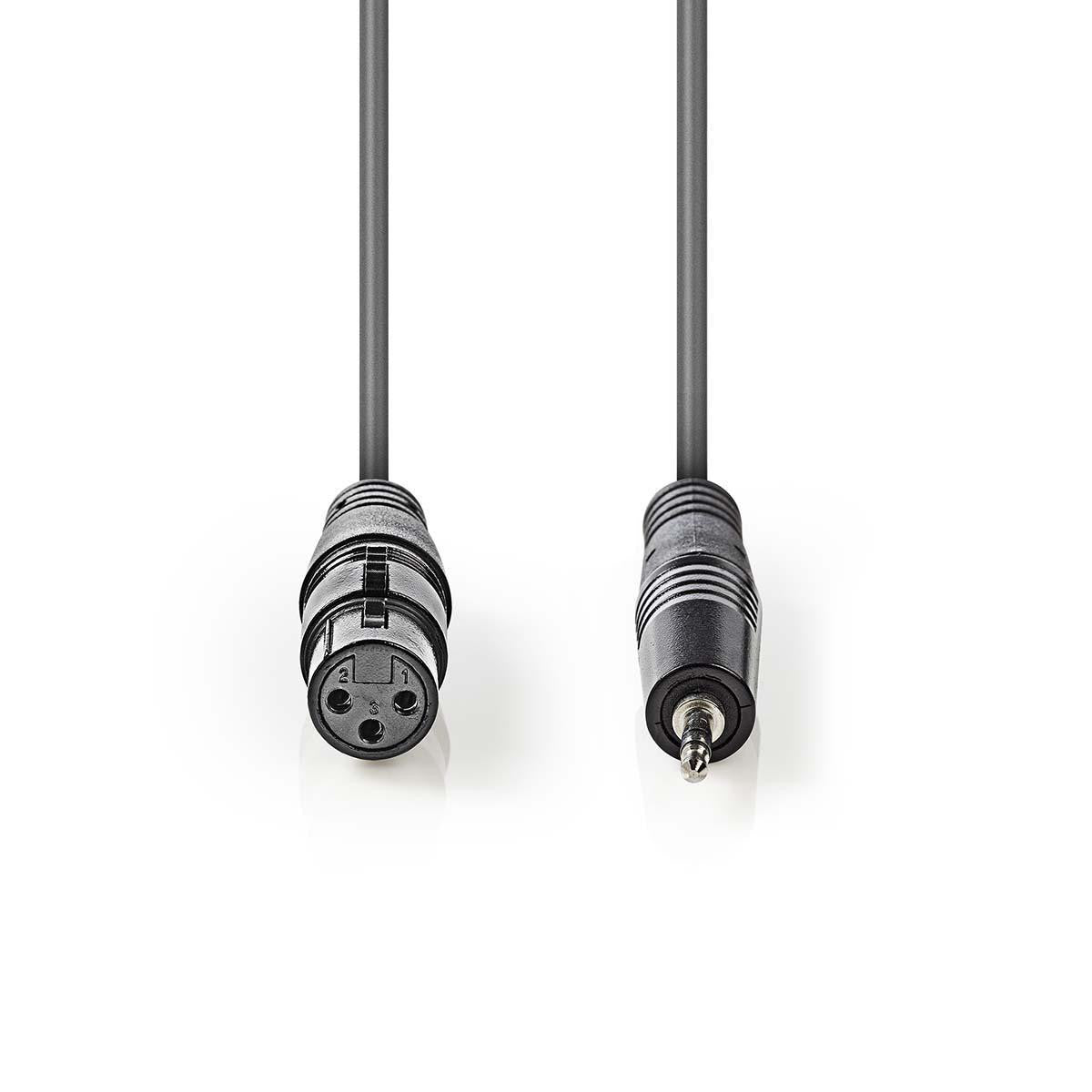 Compensated XLR Audio Cable | 3-Pin Female - 3.5mm Male 1.0m Gray