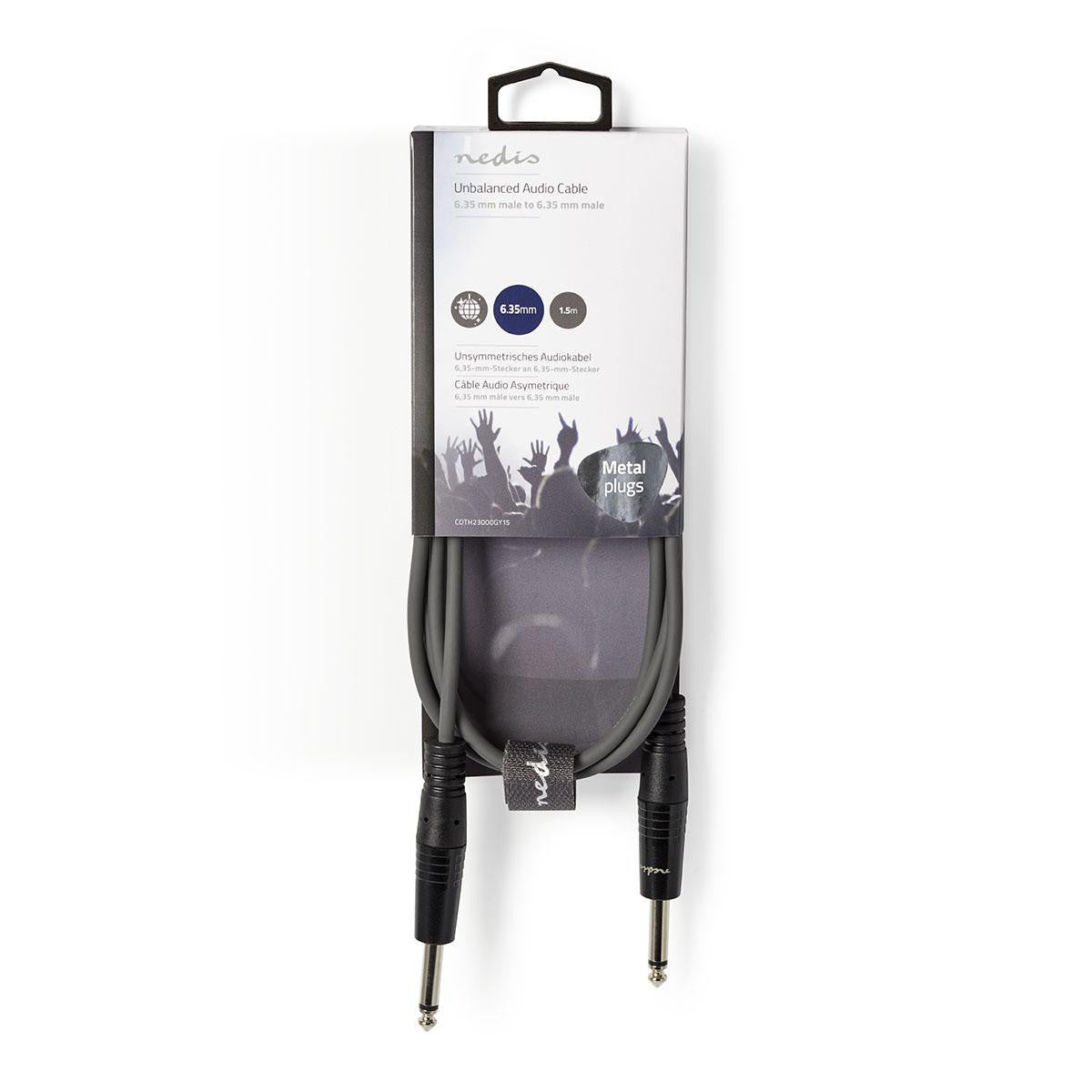 Cable de Audio Descompensado | 6,35 mm Macho - 1,5 m Gris