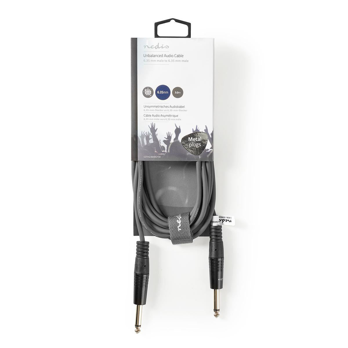 Cable de Audio Descompensado | 6,35 mm Macho - 3,0 m Gris