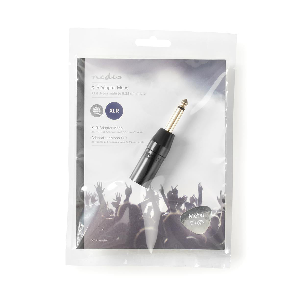 XLR Mono Adapter | 3-Pin Male - 6.35 mm Black