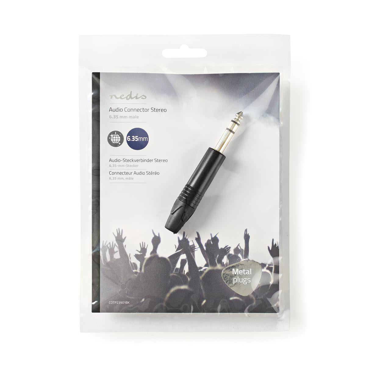 Stereo Audio Connector | 6.35mm Male Black