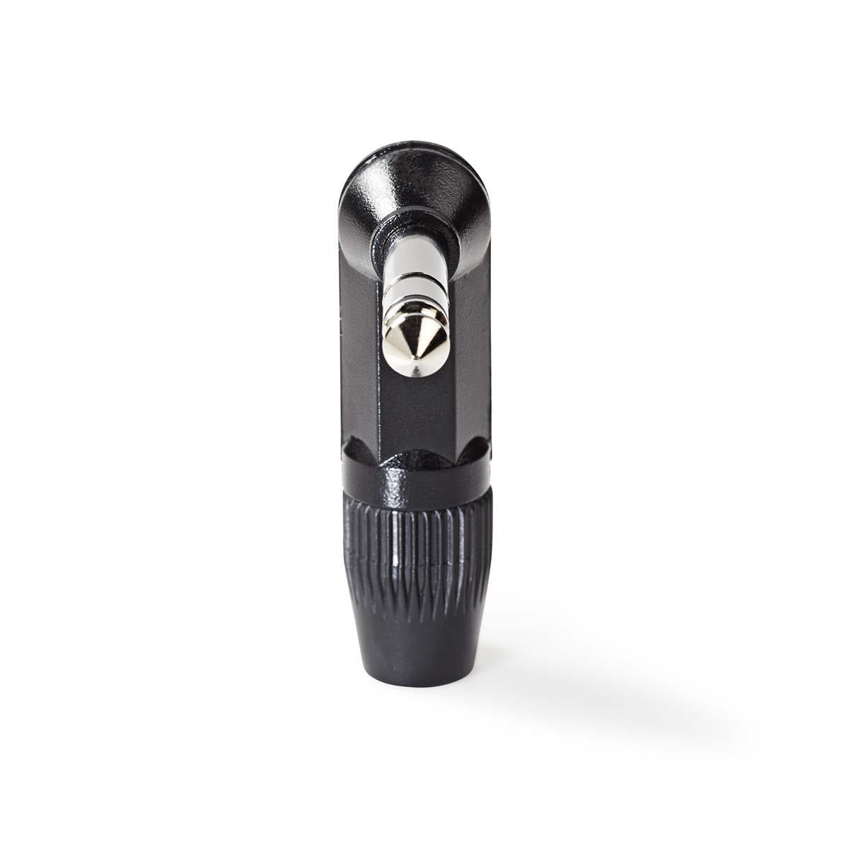 Stereo Audio Connector | 6.35mm Angled Male Black