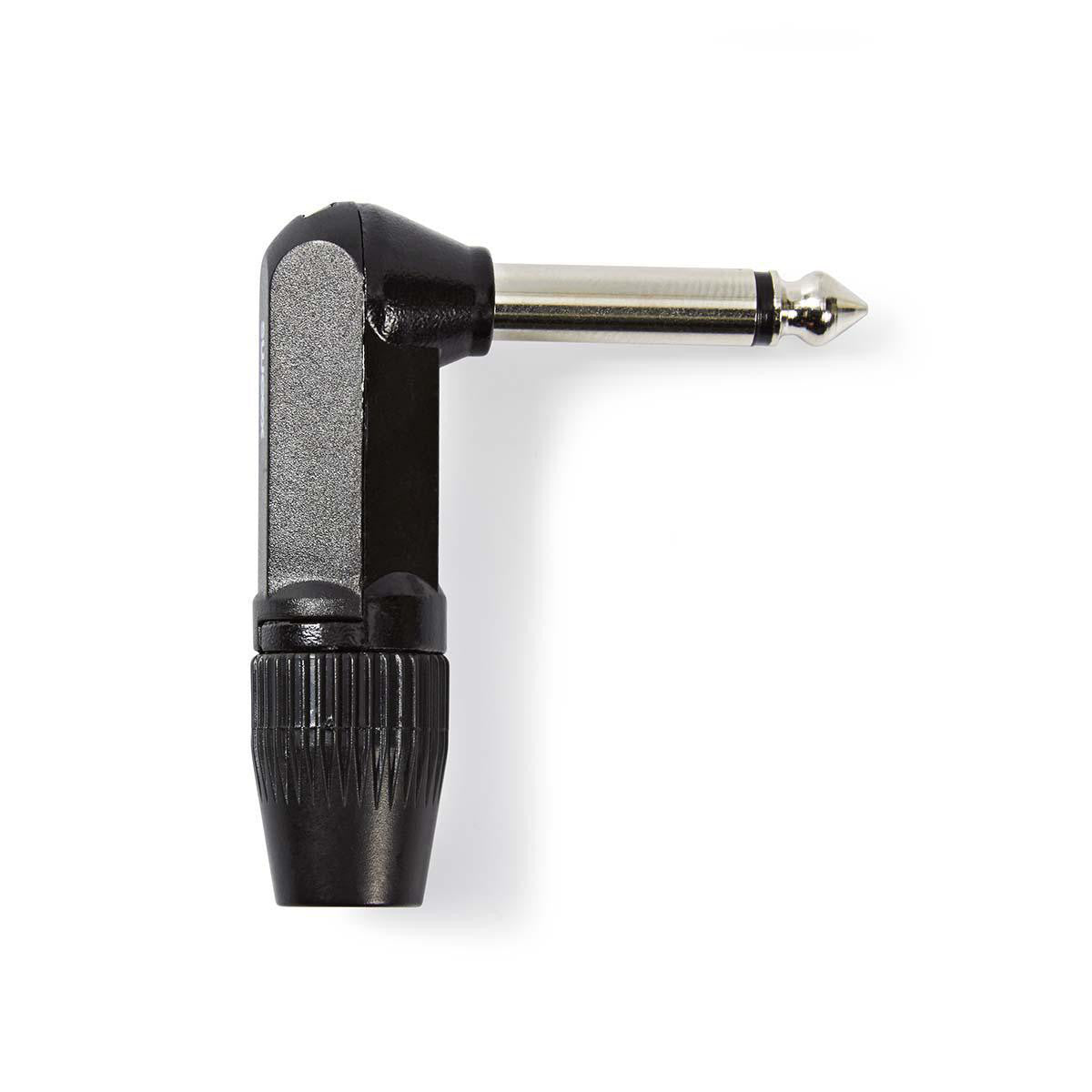 Mono Audio Connector | 6.35mm Angled Male Black