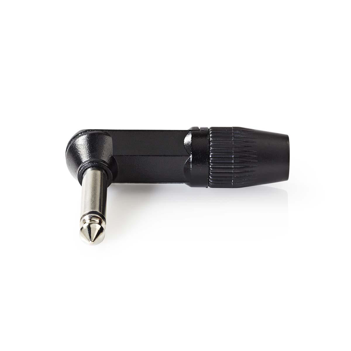 Mono Audio Connector | 6.35mm Angled Male Black