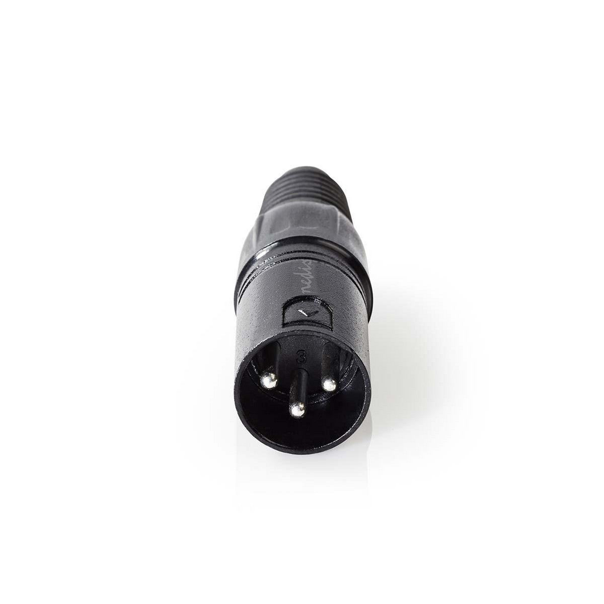 Conector XLR | Macho de 3 pinos preto