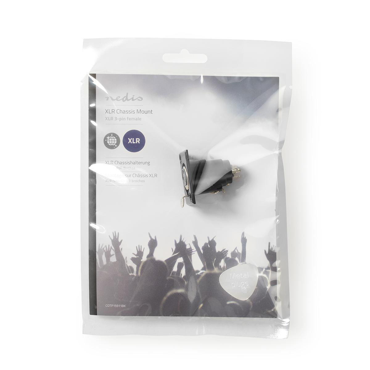 XLR Chassis Mount Bracket | 3 Pin Female Black