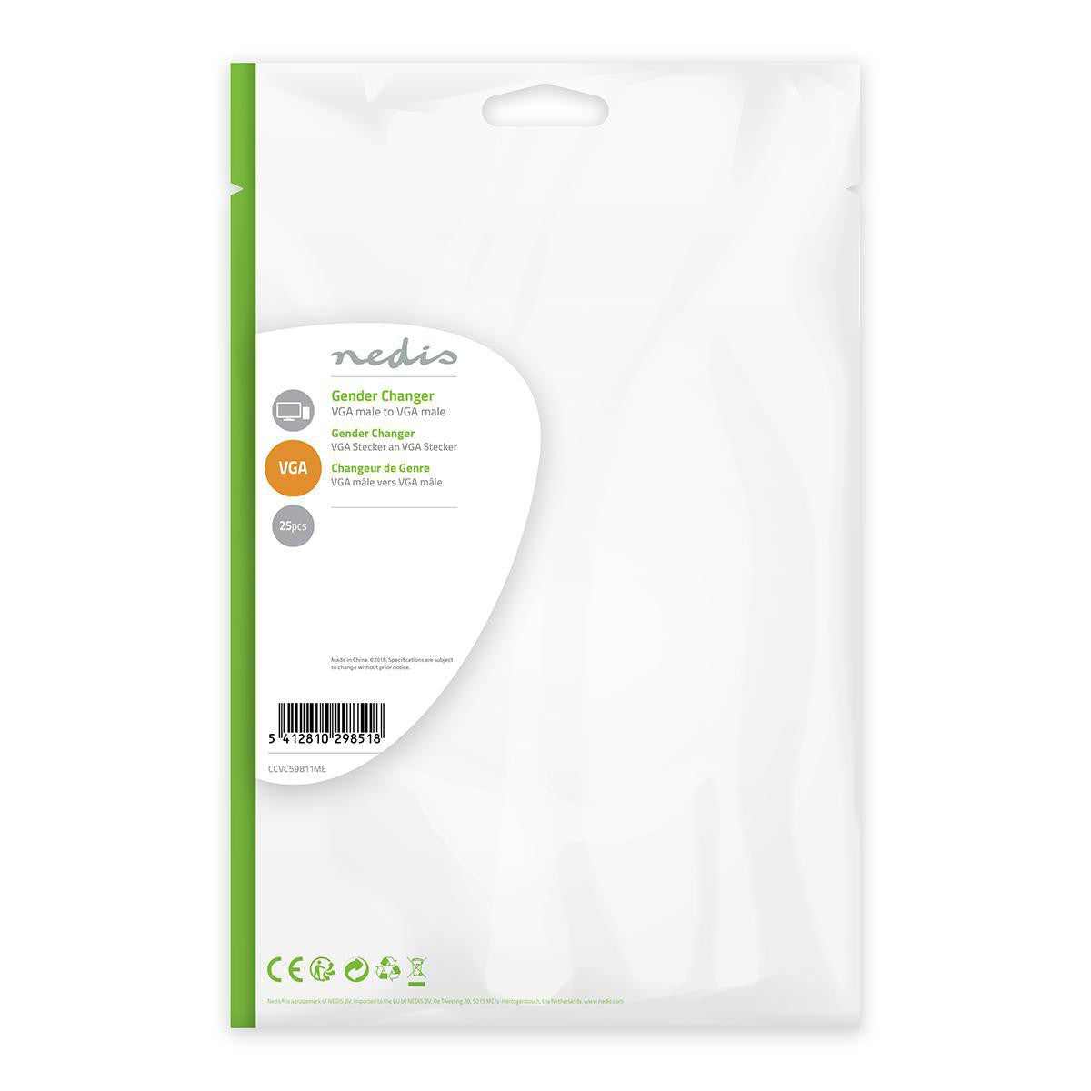 Adaptador de Género | VGA Macho 25 Piezas Metal