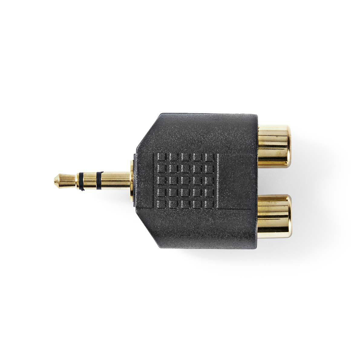 Adaptador de áudio estéreo | Macho de 3,5 mm - 2x RCA Fêmea, 10 unidades, preto