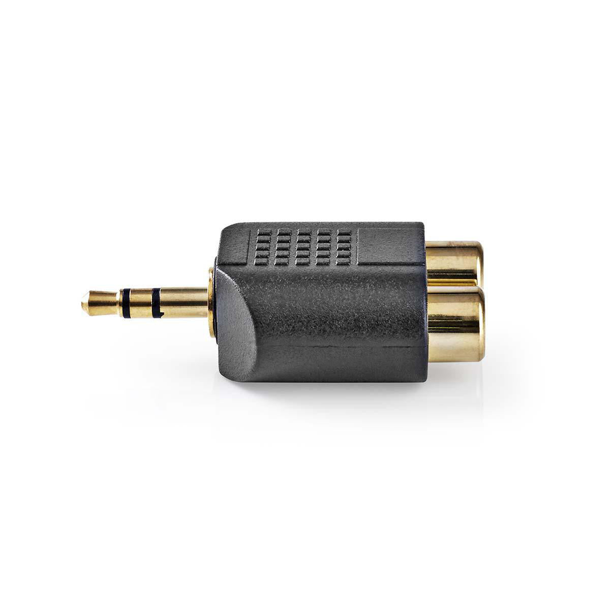 Adaptador de áudio estéreo | Macho de 3,5 mm - 2x RCA Fêmea, 10 unidades, preto