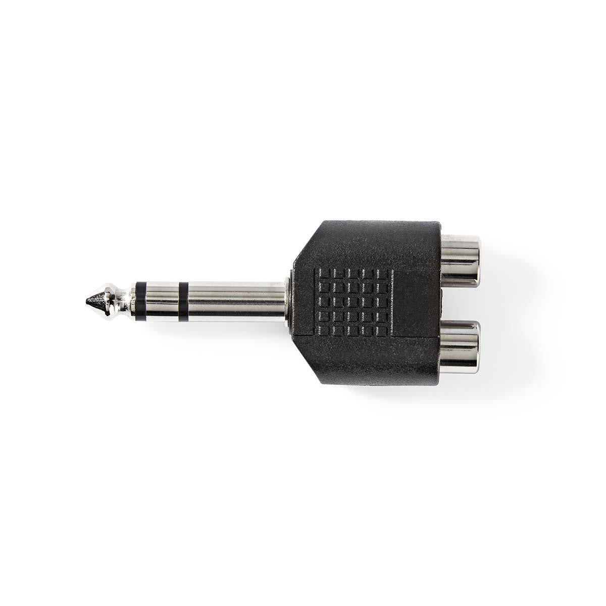 Stereo Audio Adapter | 6.35mm Male - 2x RCA Female 10 Pack Black
