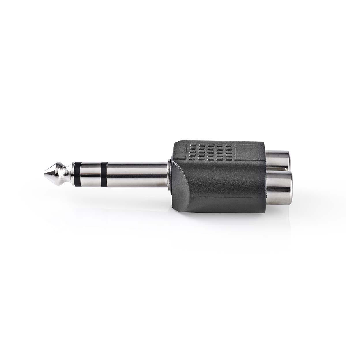 Stereo Audio Adapter | 6.35mm Male - 2x RCA Female 10 Pack Black