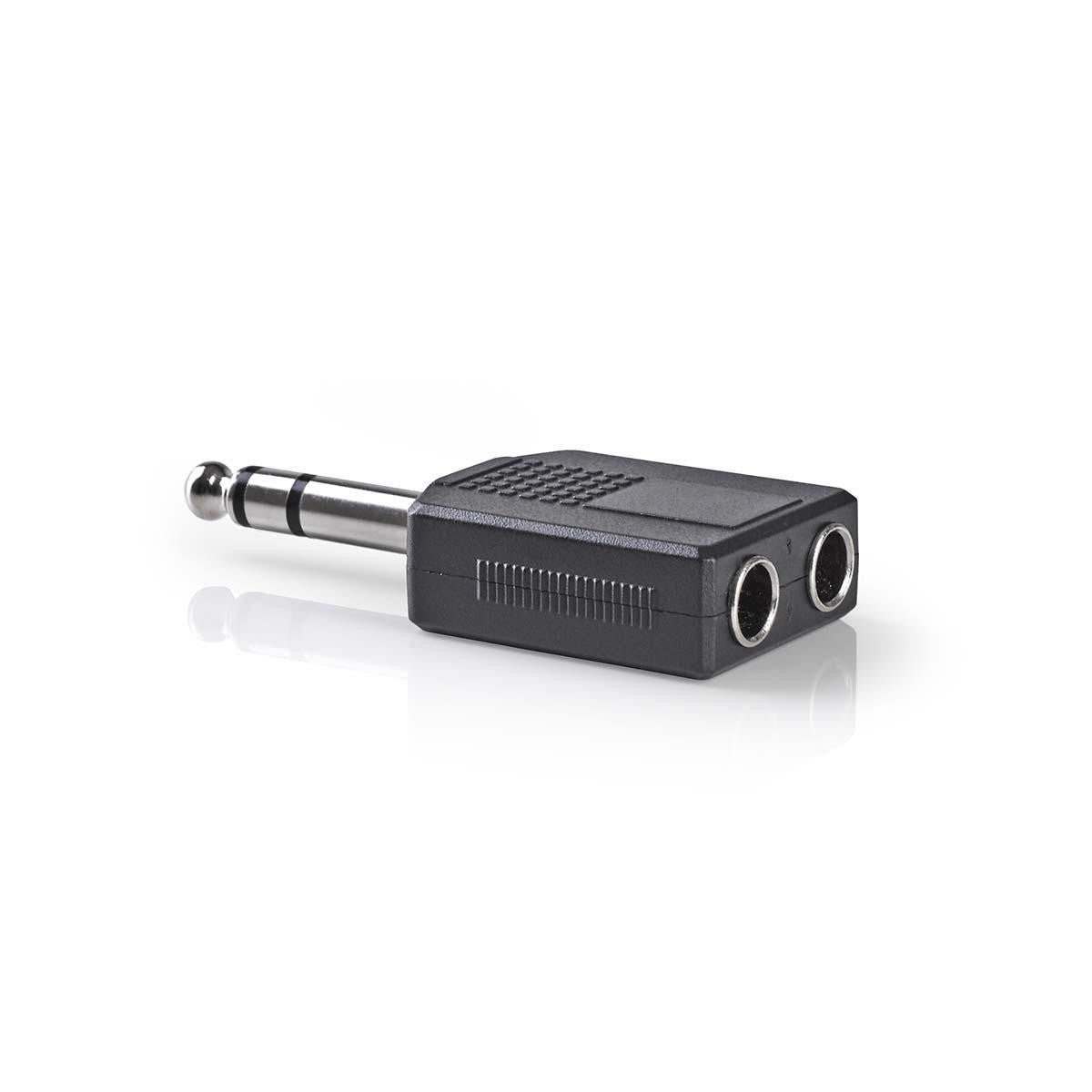 Stereo Audio Adapter | 6.35mm Male - 2x Female 10 Pack Black