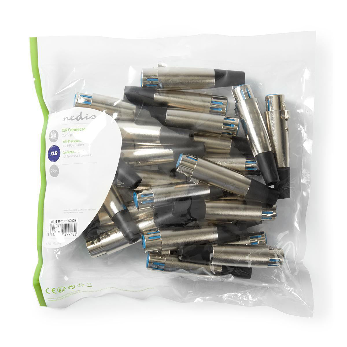 XLR Connector | 3-Pin Female 25 Pieces Metal