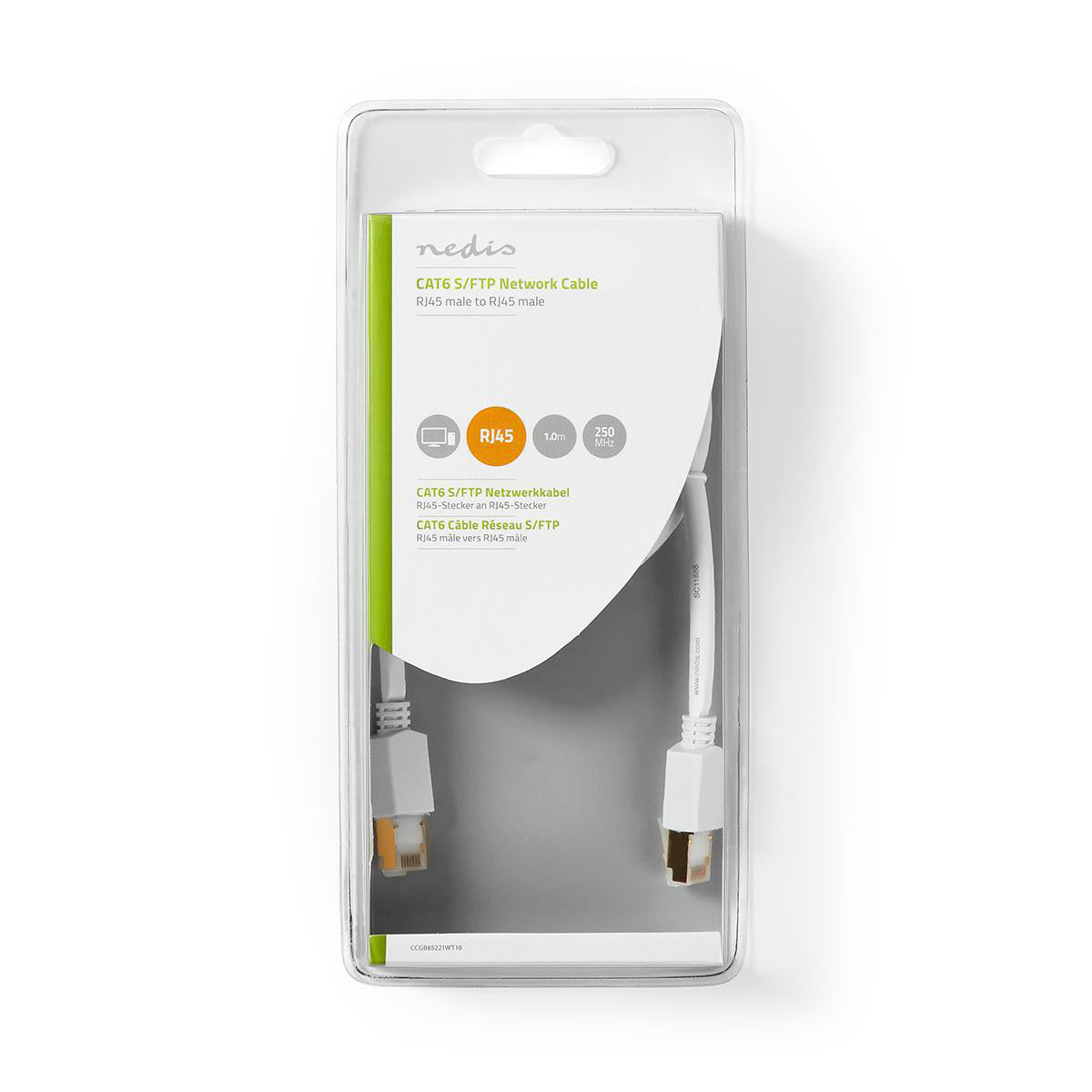 Cable de Red S/ftp Cat6 | Conector Rj45 (8p8c) Macho - 1,0 m Blanco