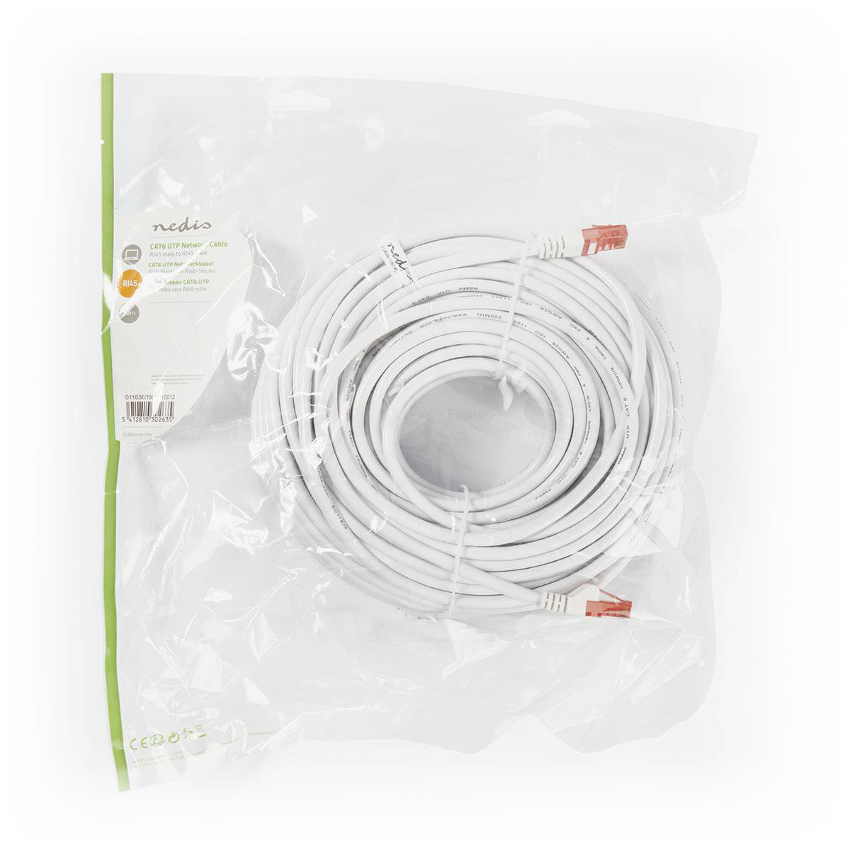 Cable Cat6 | Rj45 (8p8c) Macho UTP 30.0 m Redondo PVC Blanco