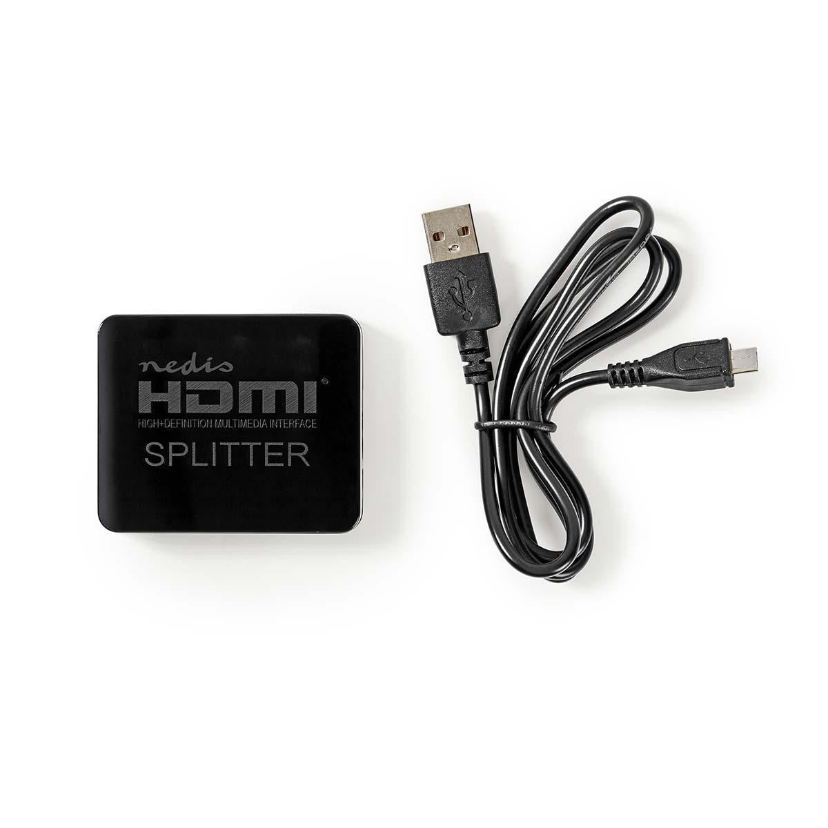 Divisor HDMI de 2 portas | Preto