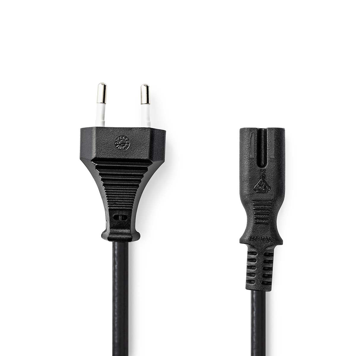 European Power Cable | Straight Male - Iec-320-c7 2.00 m Black