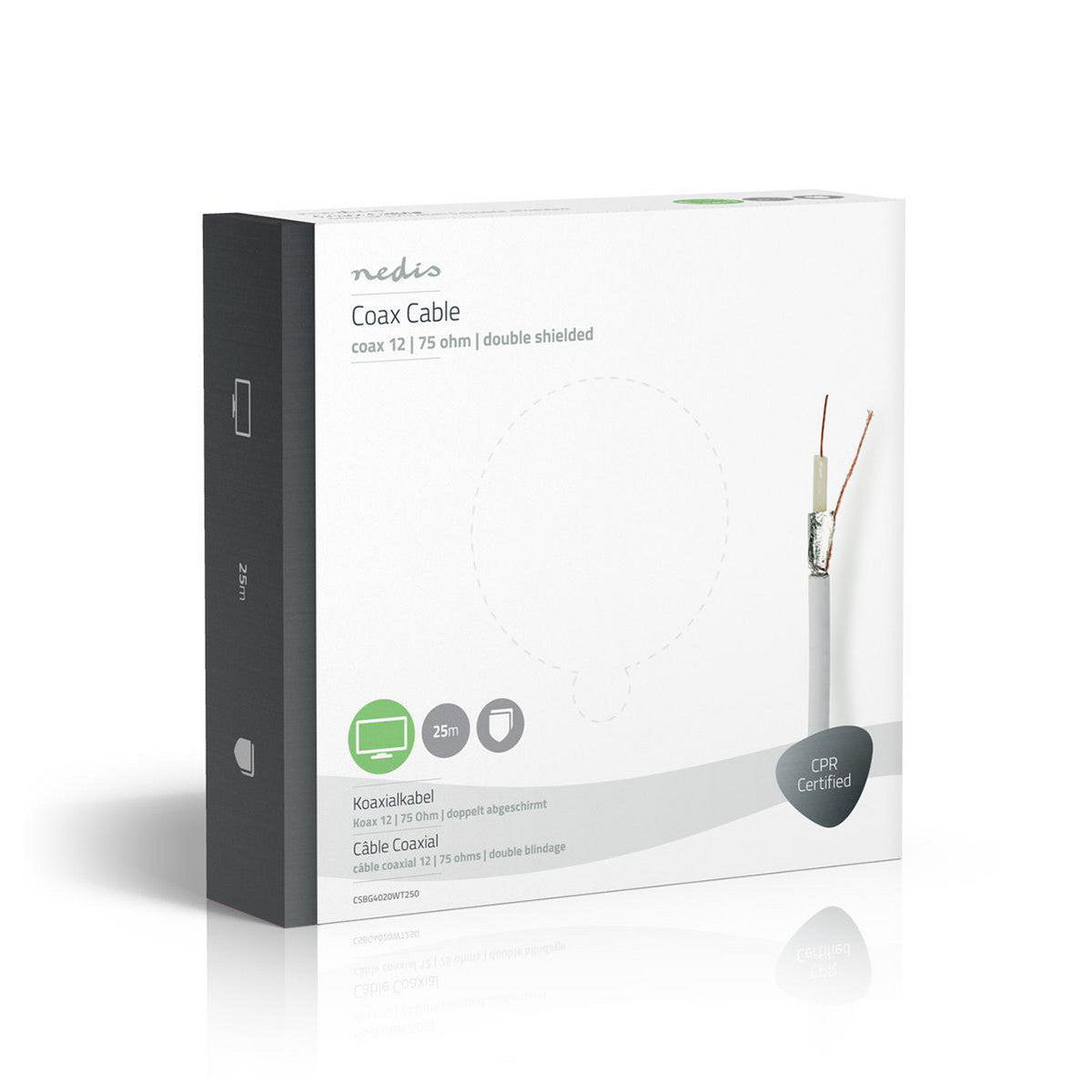 Coaxial Cable | 12 x 25.0 m Gift Box White