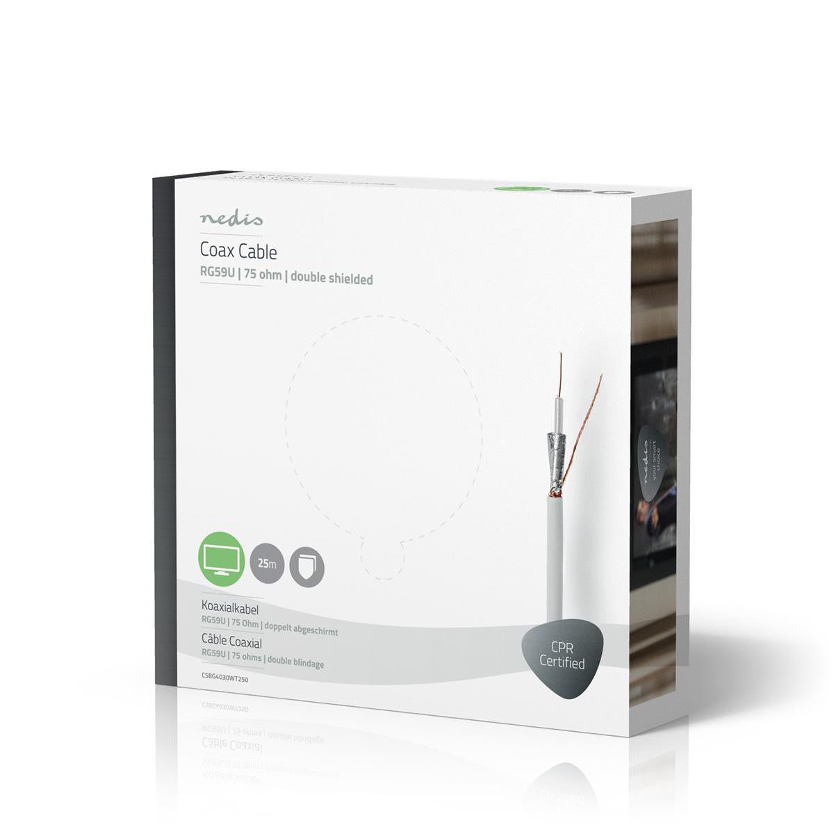 Coaxial Cable | Rg59u 25.0 m Gift Box White