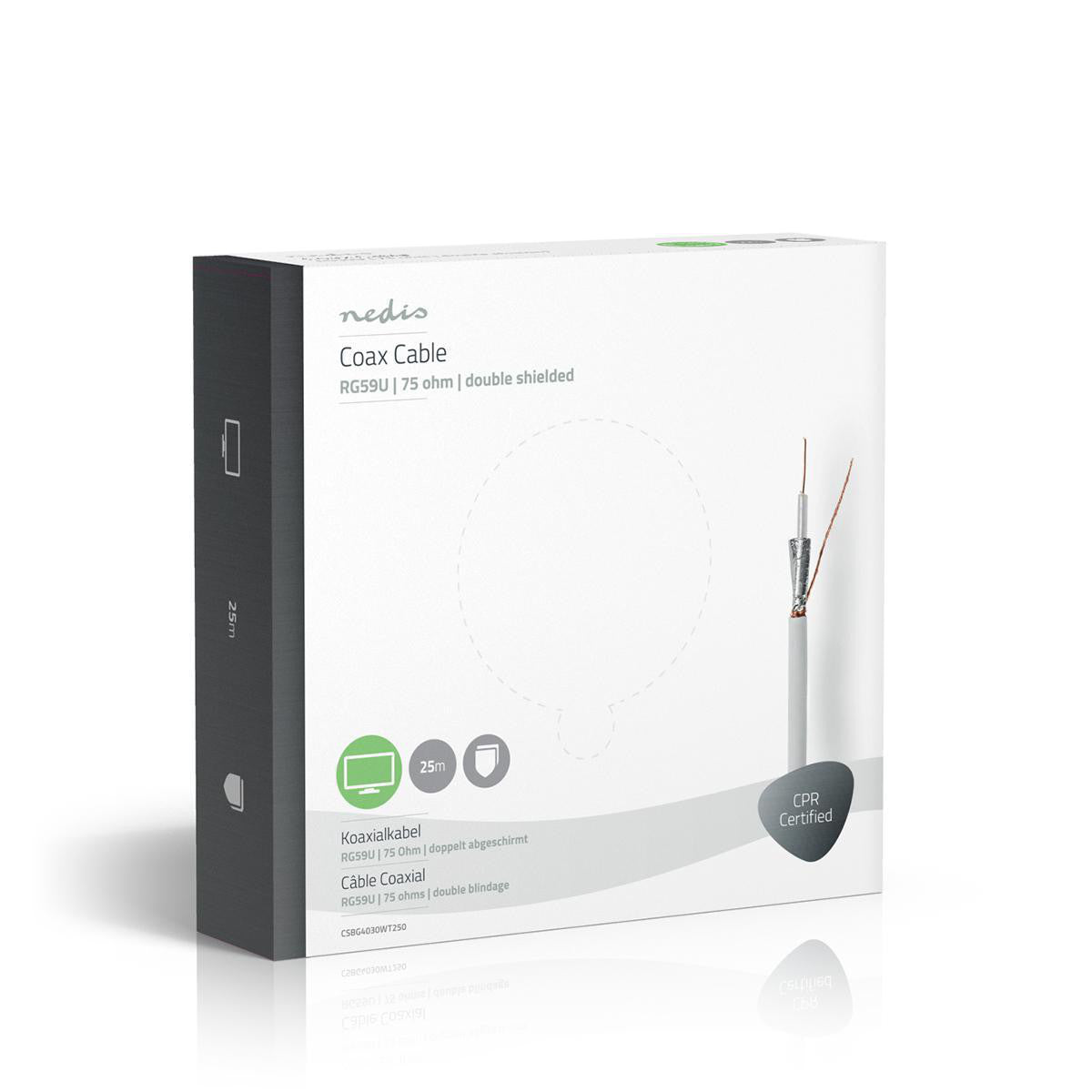 Coaxial Cable | Rg59u 25.0 m Gift Box White