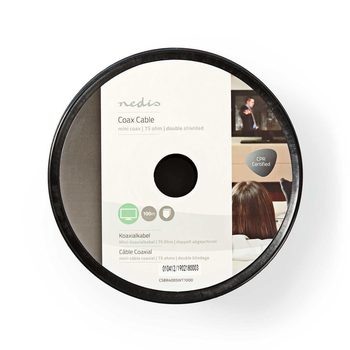 Cabo coaxial | Mini-coaxial em bobine de 100 m branco