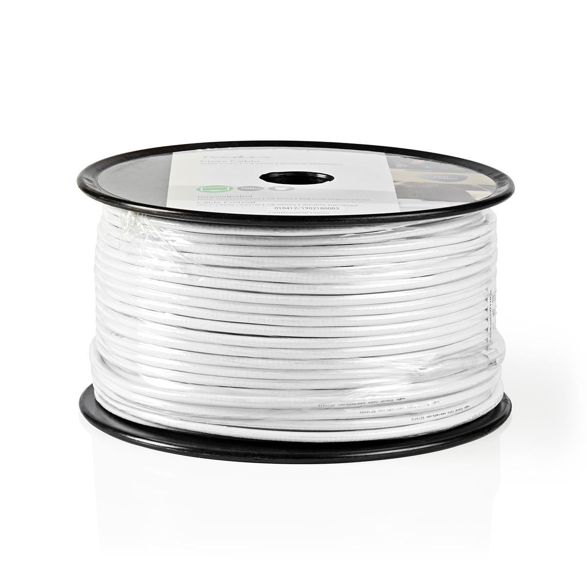 Cabo coaxial | Mini-coaxial em bobine de 100 m branco