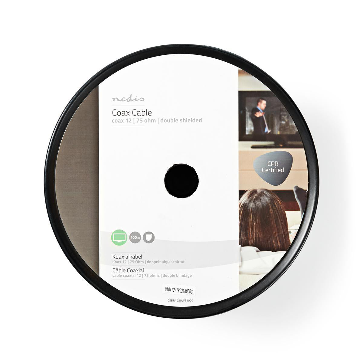 Cable Coaxial | 12 75 Ohm Doble Blindado Eca 100.0 m Redondo PVC Blanco