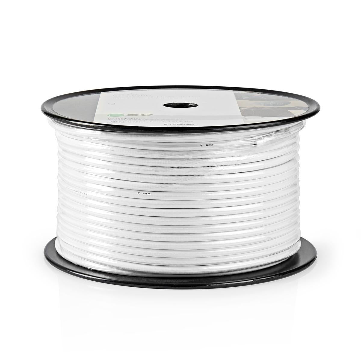 Cable Coaxial | 12 75 Ohm Doble Blindado Eca 100.0 m Redondo PVC Blanco