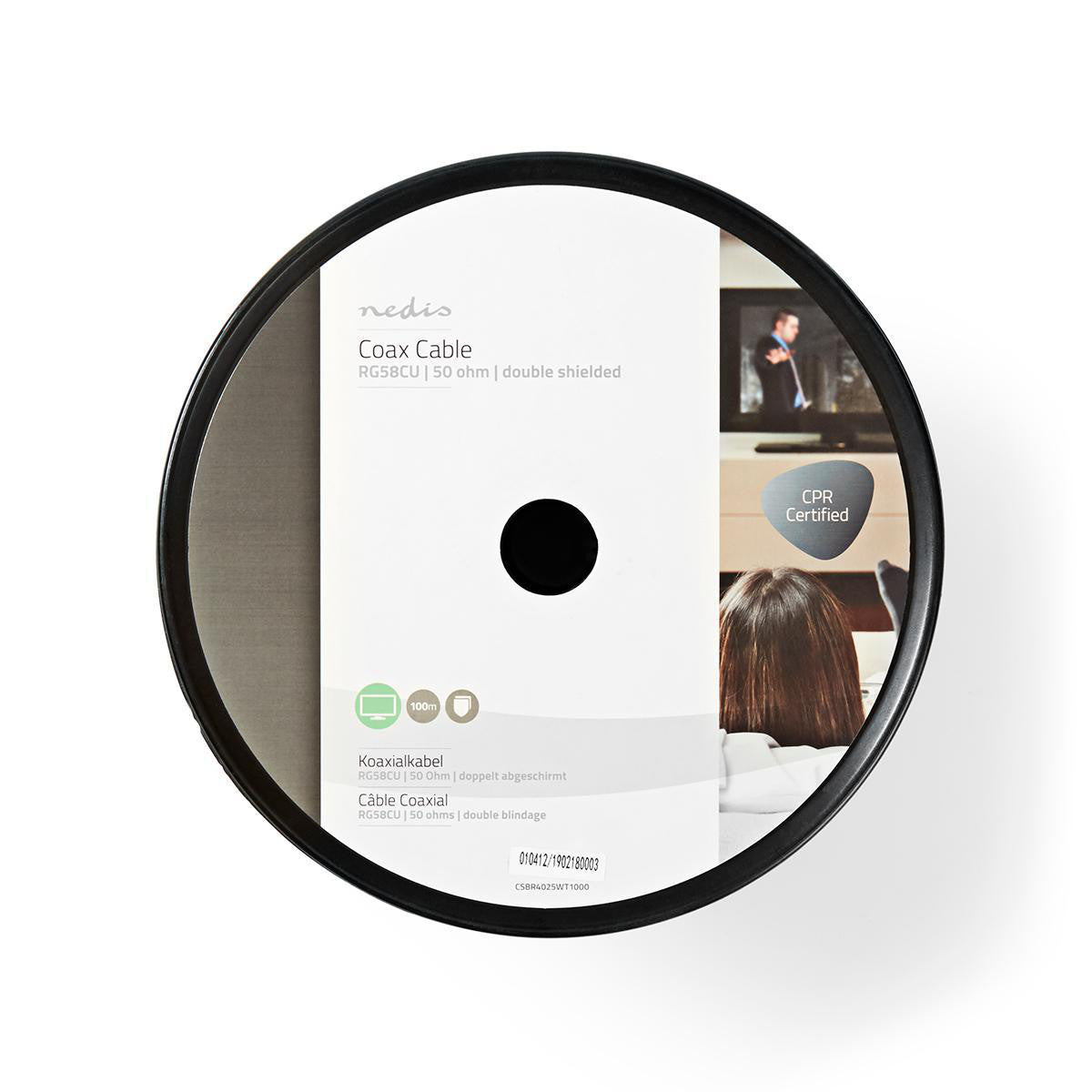 Cable Coaxial | Rg58c/u 50 Ohm Doble Blindado Eca 100.0 m Redondo PVC Blanco Carrete