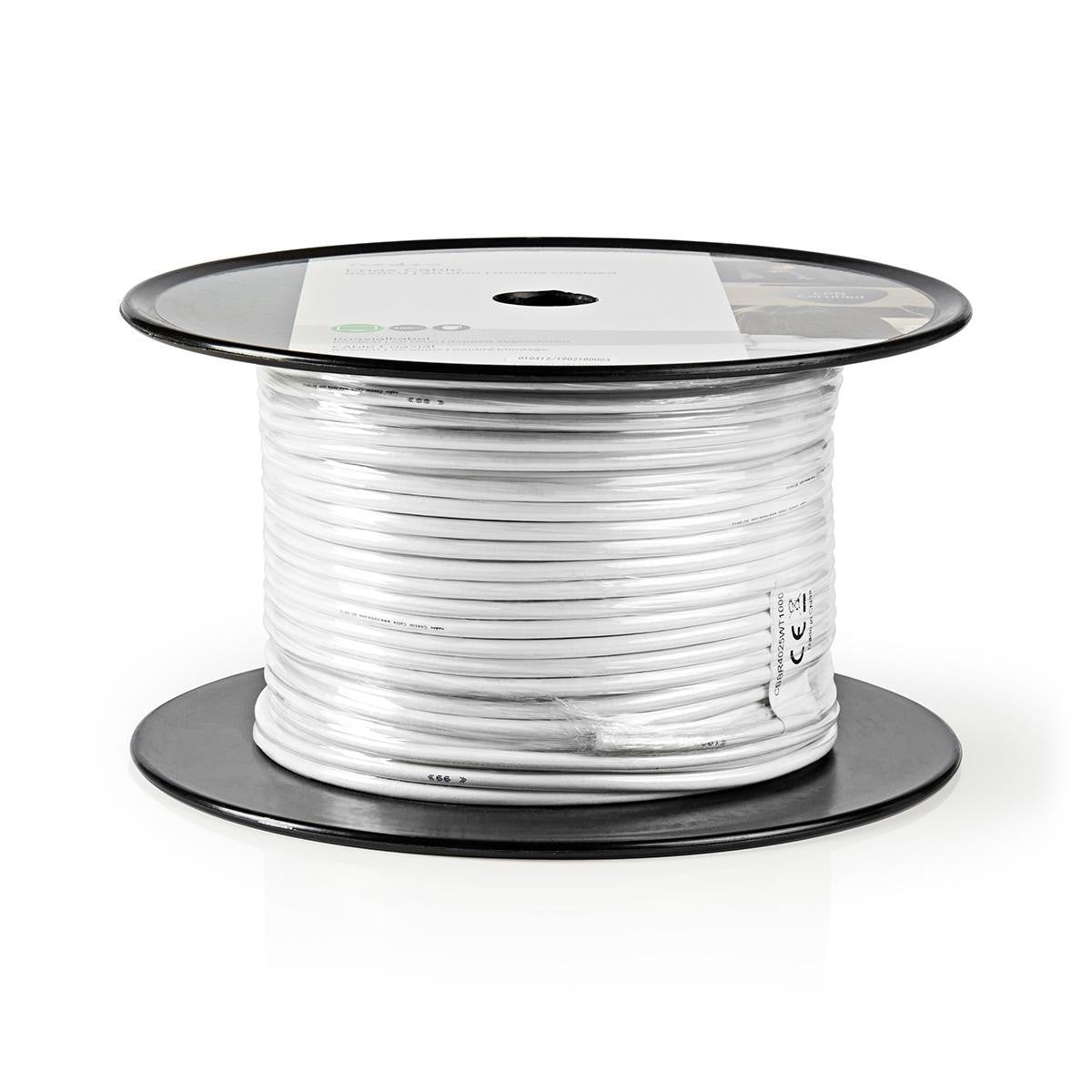 Cable Coaxial | Rg58c/u 50 Ohm Doble Blindado Eca 100.0 m Redondo PVC Blanco Carrete