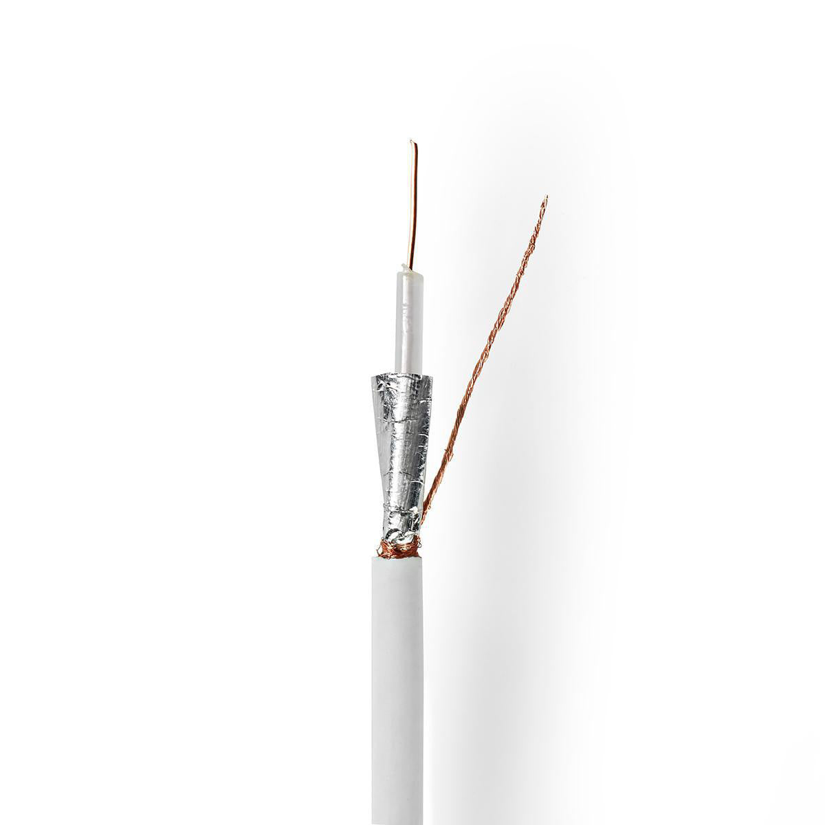 Cabo coaxial | Mini carretel RG59U de 10,0 m com cabos brancos