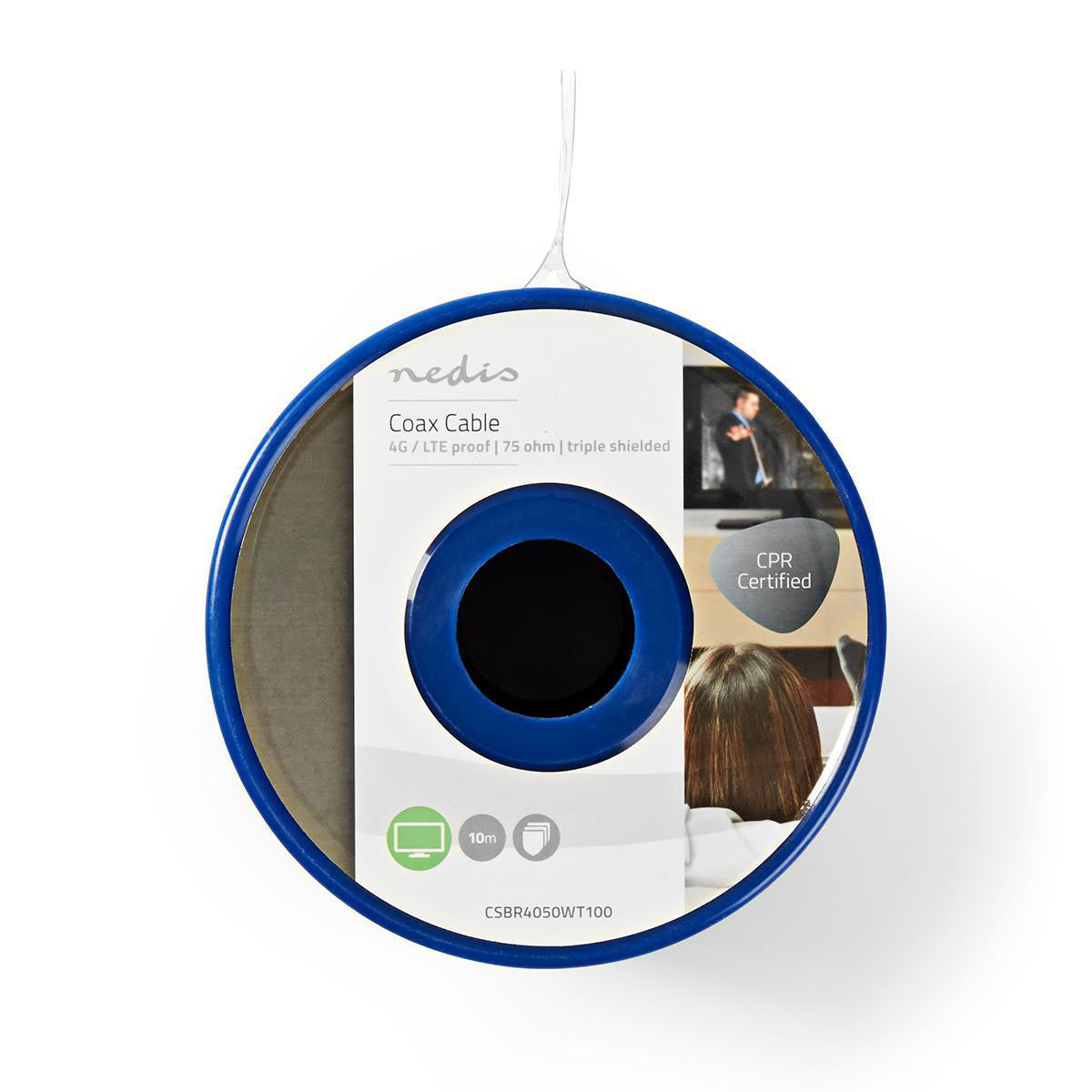 Cable Coaxial | 4G / LTE Seguro 75 Ohm Triple Blindado Eca 10.0 m Redondo PVC Blanco