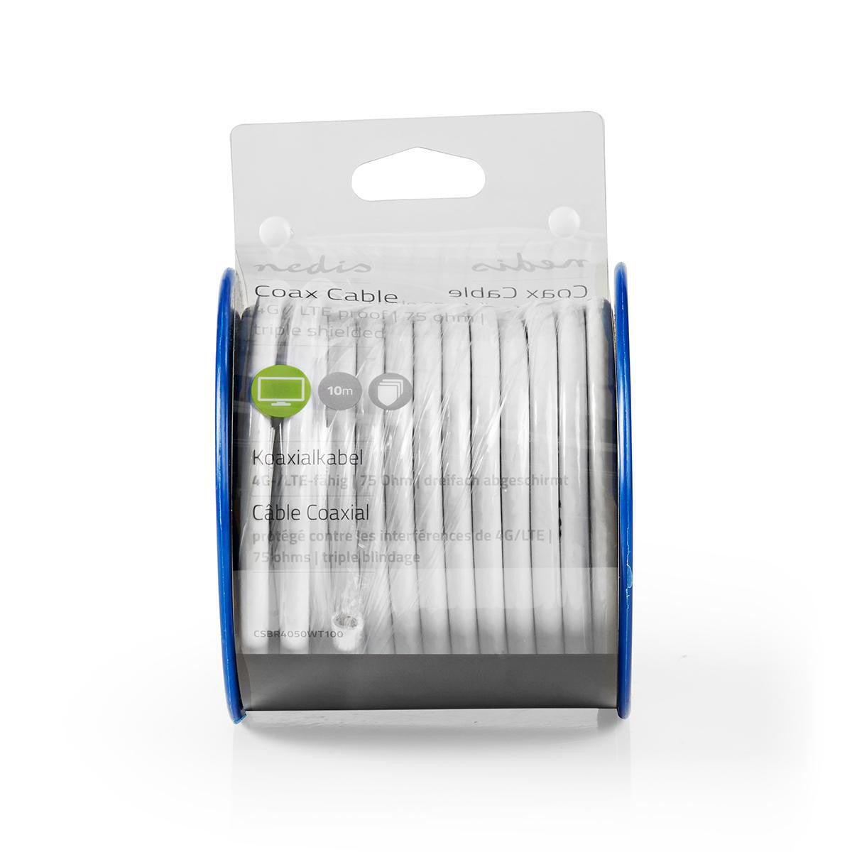Cable Coaxial | 4G / LTE Seguro 75 Ohm Triple Blindado Eca 10.0 m Redondo PVC Blanco
