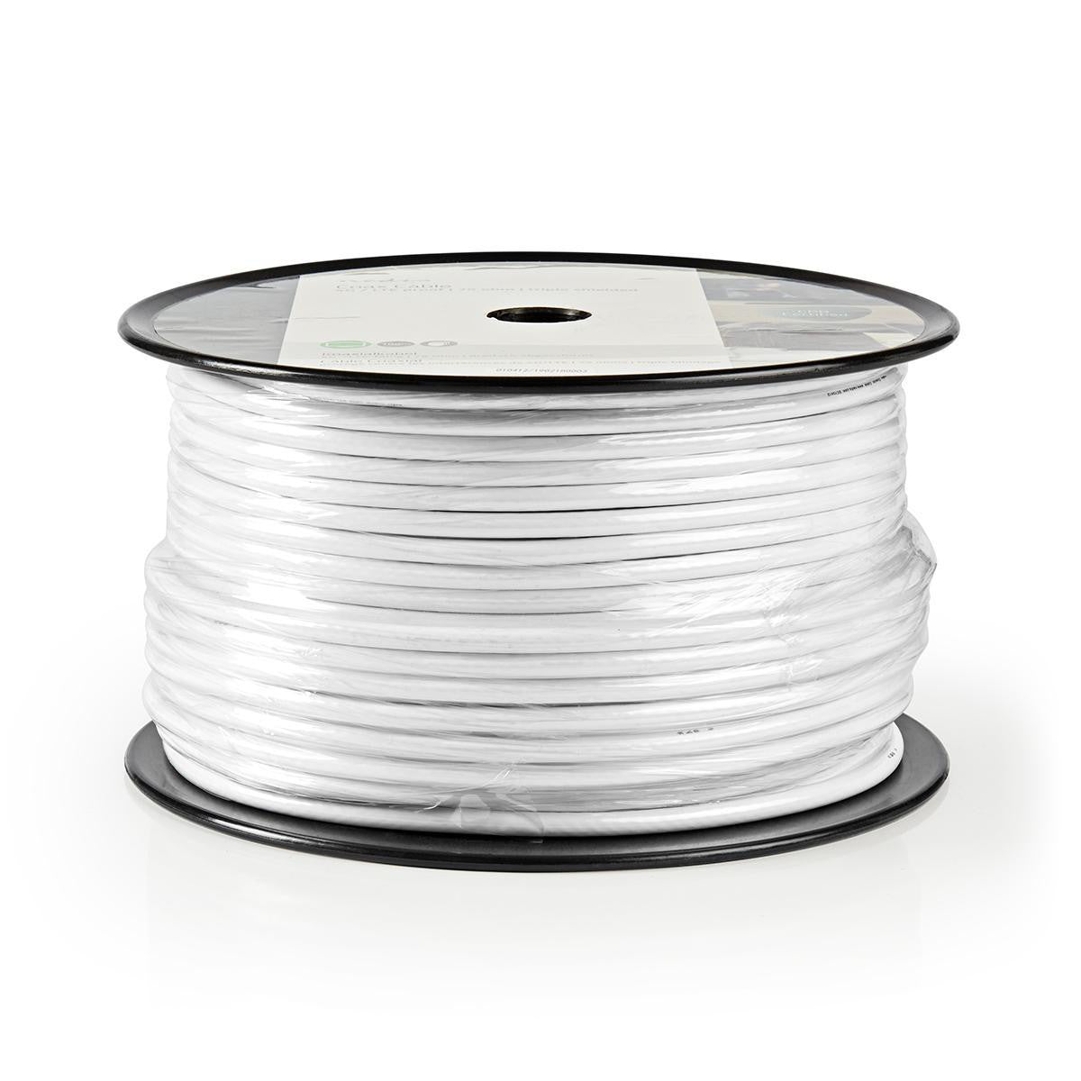 Cable Coaxial | 4G / LTE Seguro 75 Ohm Triple Blindado Eca 100.0 m Redondo PVC Blanco