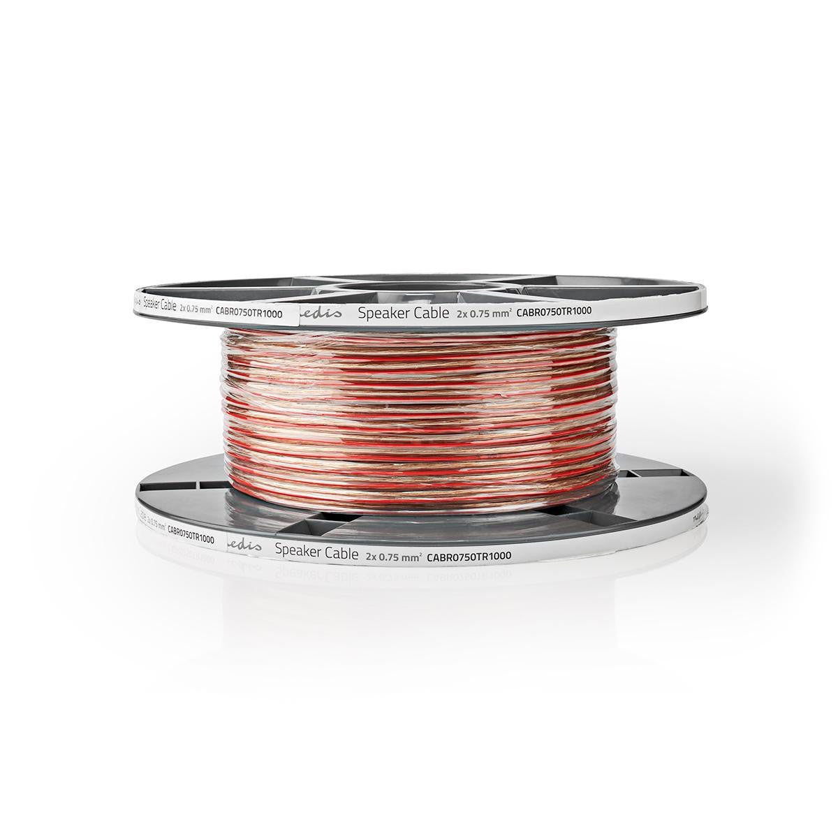 Speaker Cable | 2 x 0.75 mm² Copper 100.0 m Round Transparent PVC