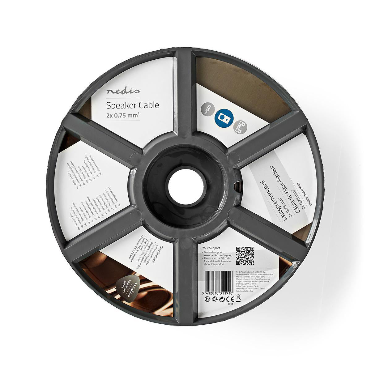 Speaker Cable | 2 x 0.75 mm² Copper 100.0 m Round Transparent PVC