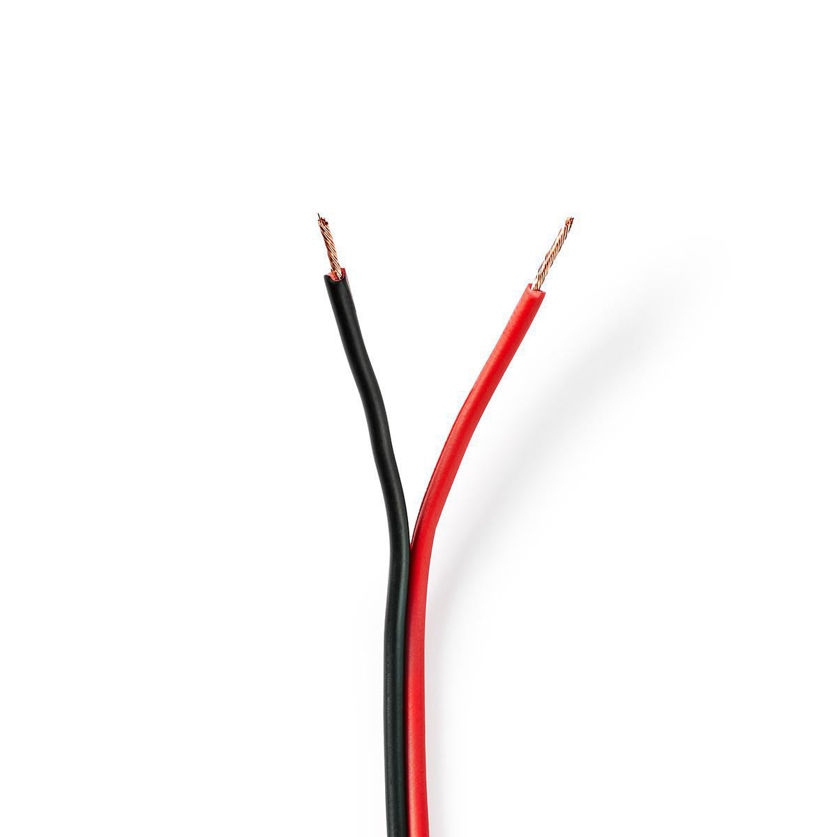 Cable de Altavoz | 2x 0.75 mm² Cobre 100.0 m Redondo PVC Negro / Rojo