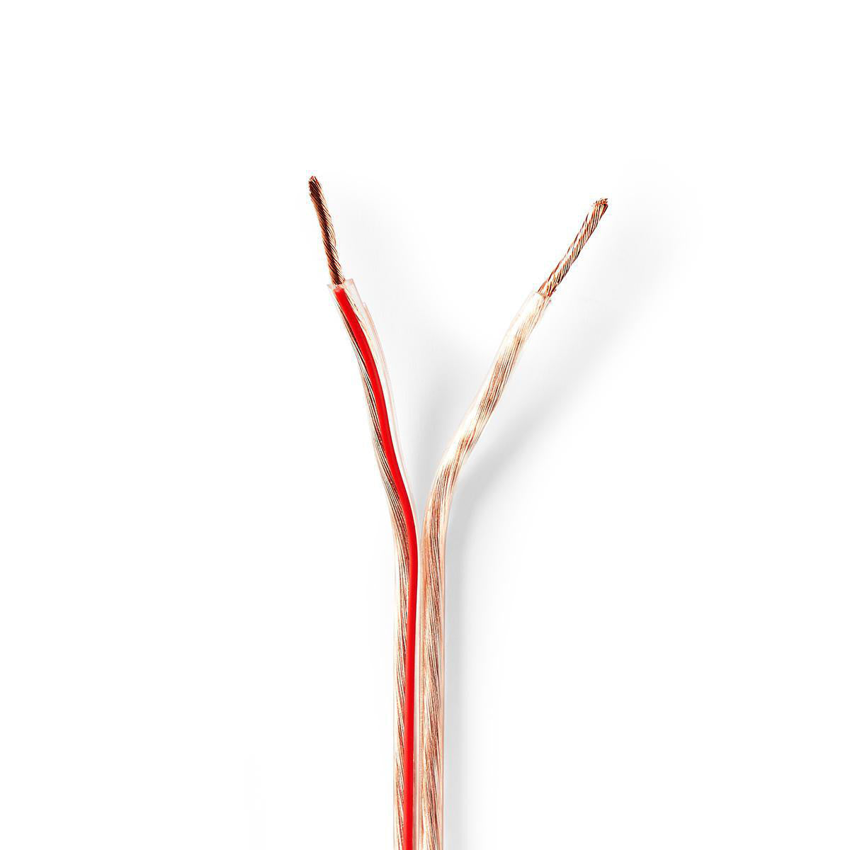 Speaker Cable | 2 x 1.50 mm² Copper 15.0 m Round Transparent PVC