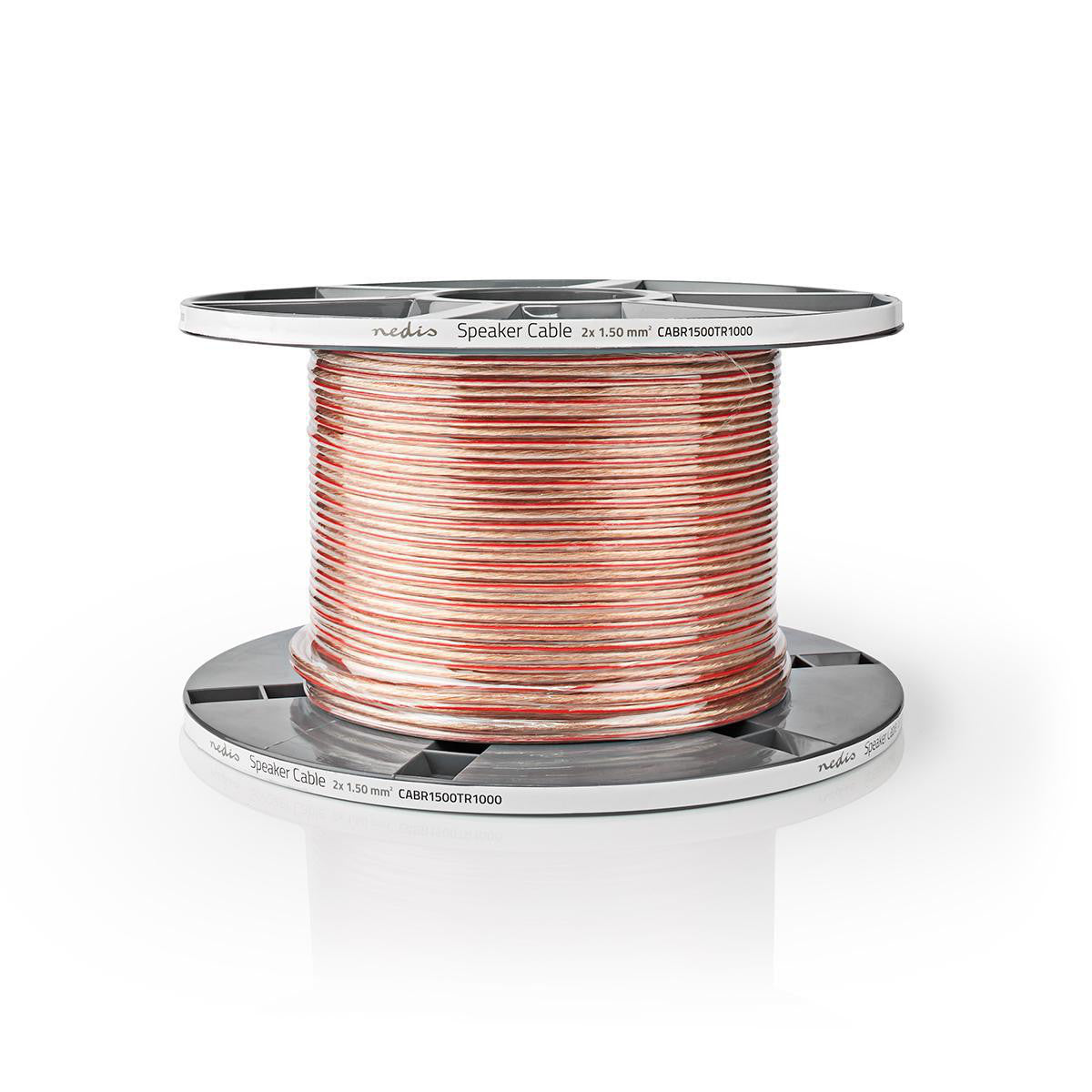 Cable de Altavoz | 2x 1.50 mm² Cobre 100.0 m Redondo PVC Transparente