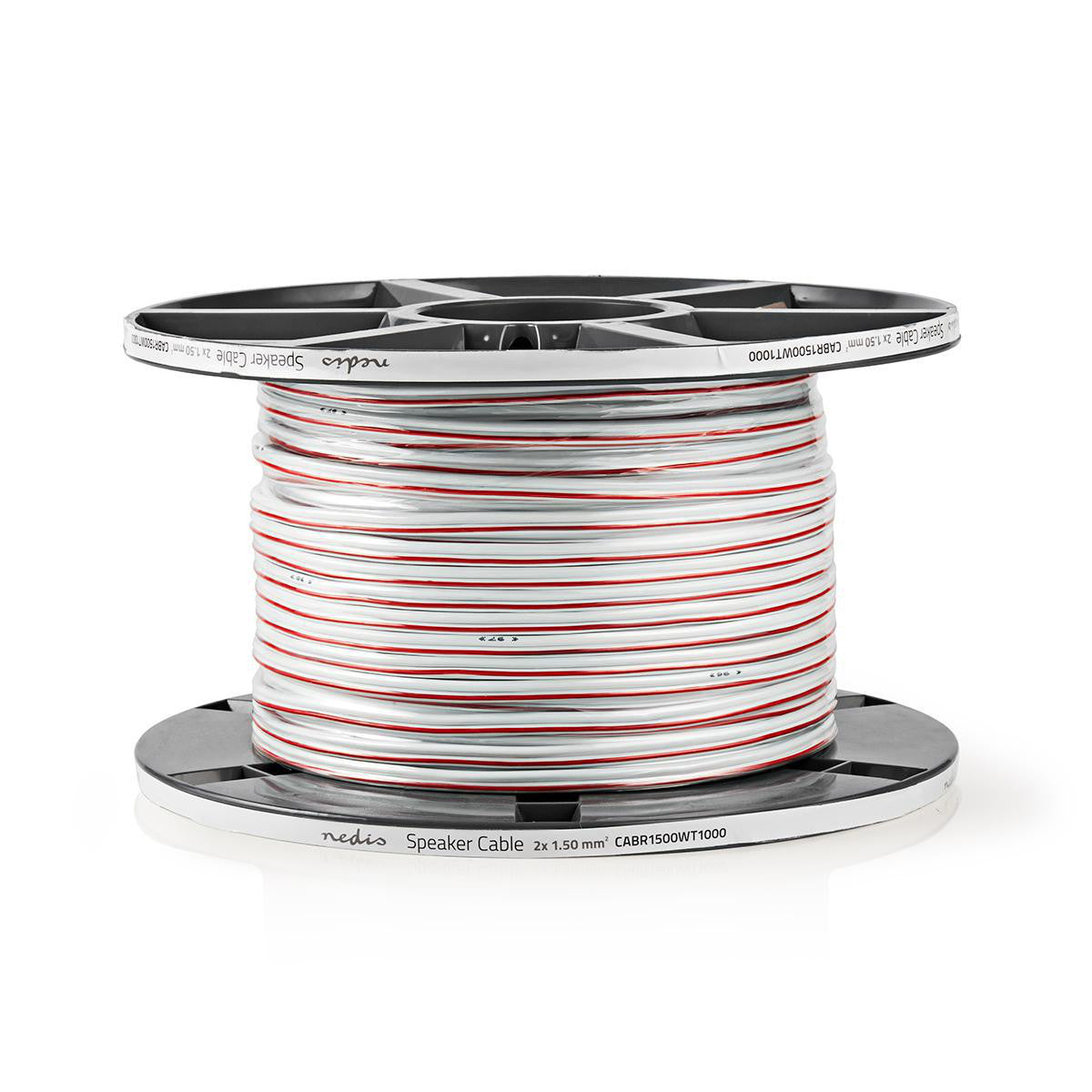 Cable de Altavoz | 2x 1.50 mm² Cobre 100.0 m Redondo PVC Blanco