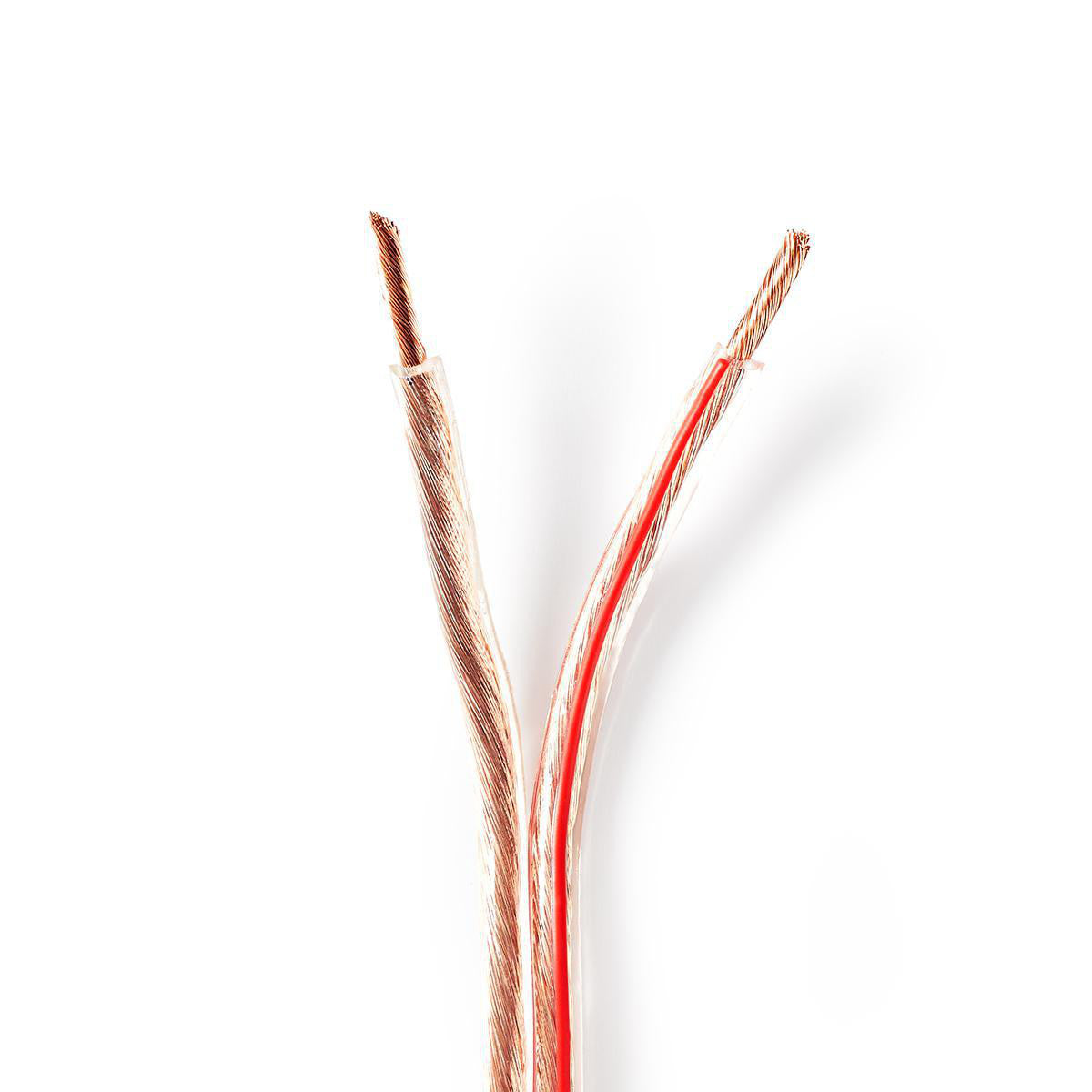 Cable de Altavoz | 2x 4.00 mm² Cobre 25.0 m Redondo PVC Transparente