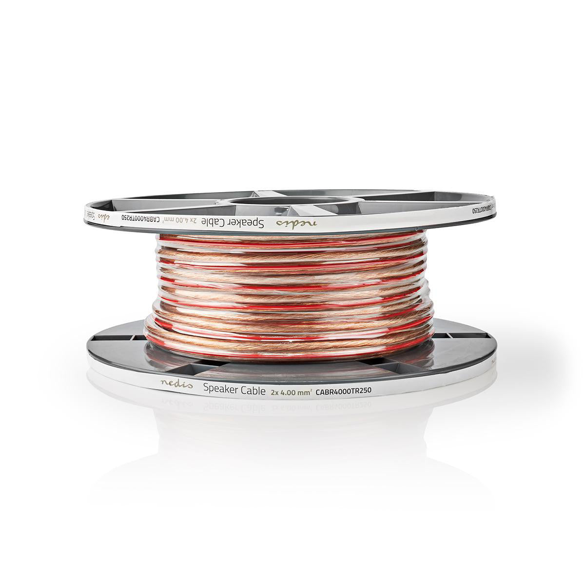 Cable de Altavoz | 2x 4.00 mm² Cobre 25.0 m Redondo PVC Transparente
