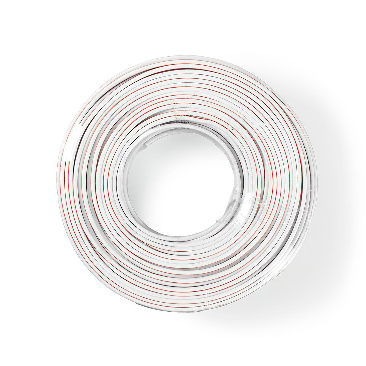 Cable de Altavoz | 2x 2.50 mm² CCA 100.0 m Redondo PVC Blanco