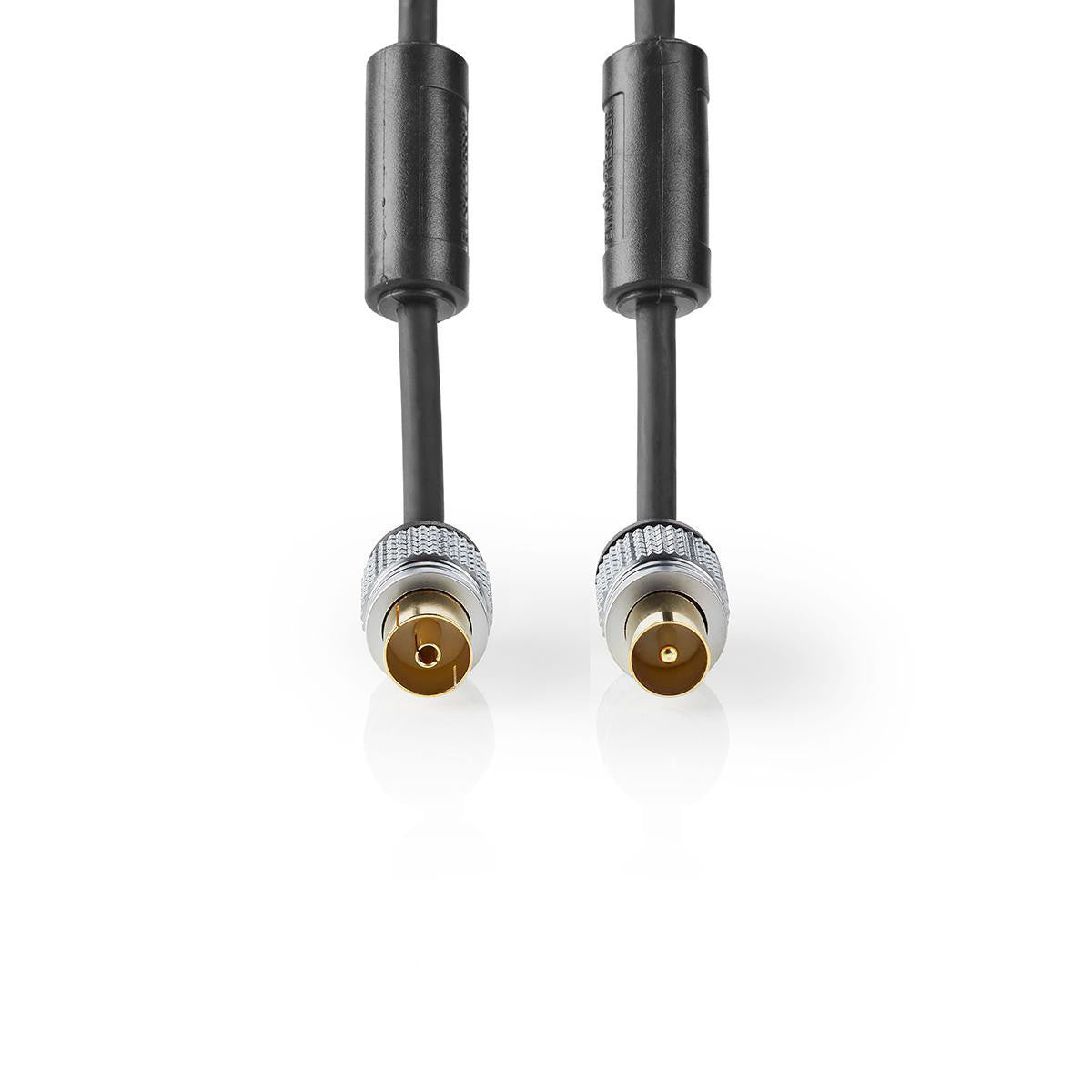 Coaxial Cable | IEC (Coaxial) Male Female Gold Plated 75 Ohm Double Shielded 10.0 m Round PVC Anthracite Plastic Box