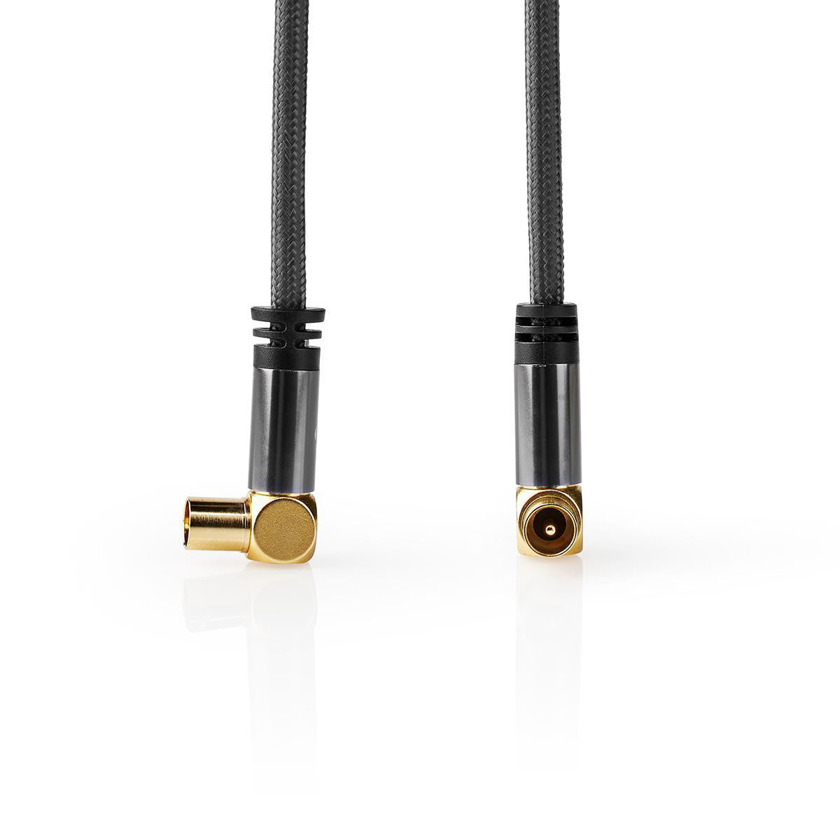 Coaxial Cable | IEC (Coaxial) Male Female Gold Plated 75 Ohm Shielded Quad 5.00 m Round