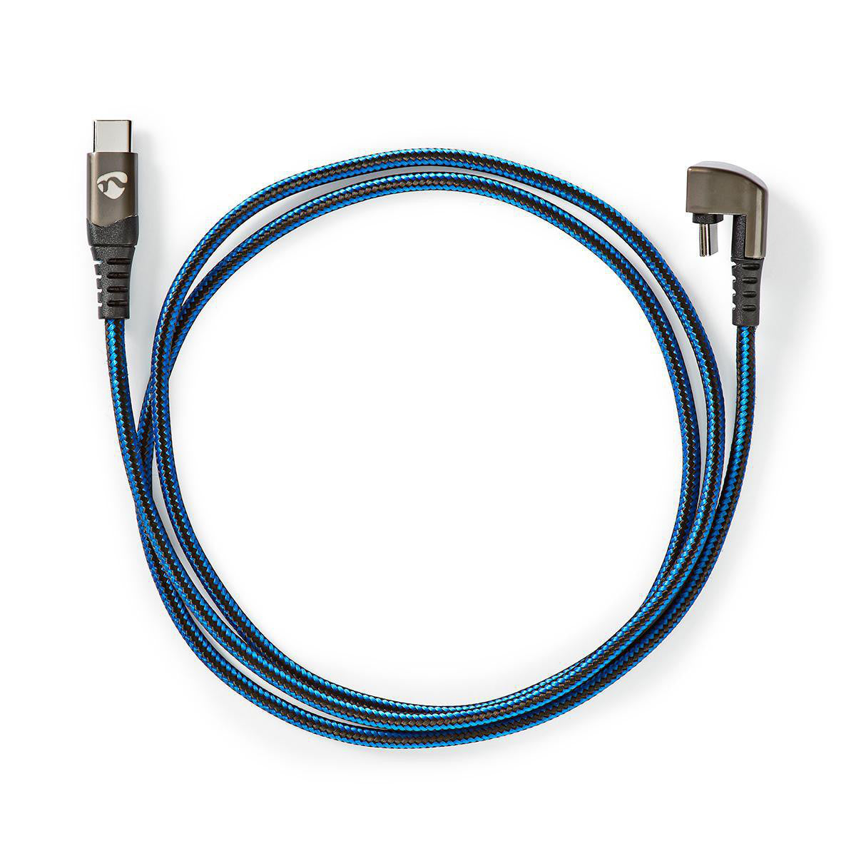 Cabo USB | 2.0 Tipo C Macho 480 Mbps Banhado a Ouro 2,00 m Redondo Nylon/Trançado Azul Preto