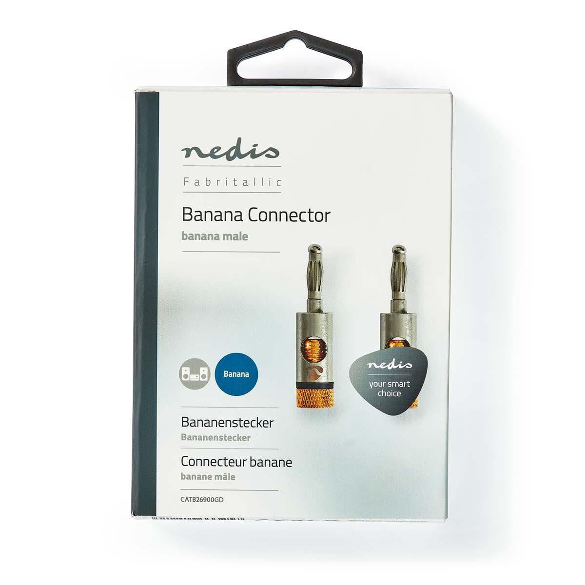 Banana Male Connector | Gold Plated 2 Pieces Metal Aluminum