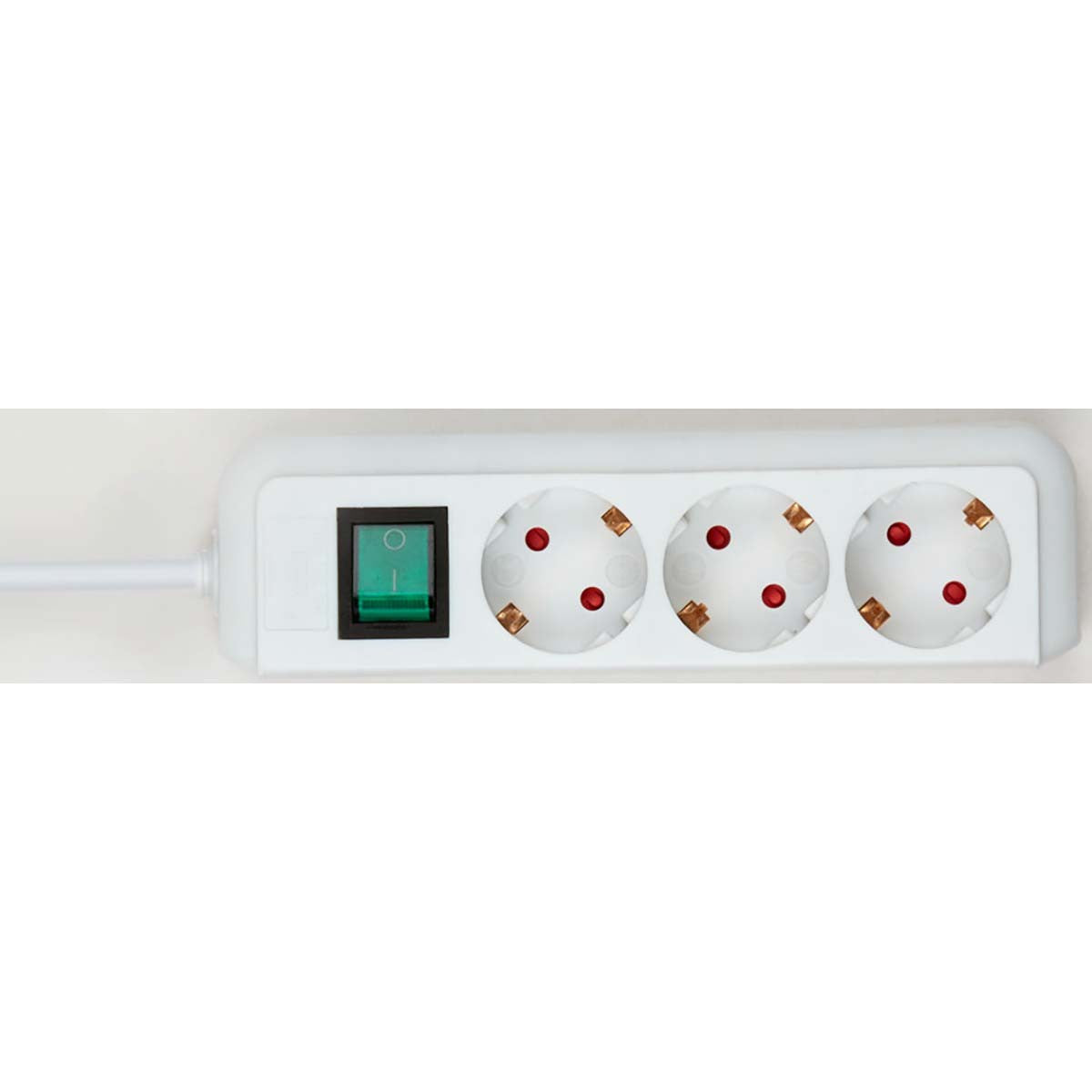 Eco-line 3-way 5.00 m White Extension Socket - Protective Contact
