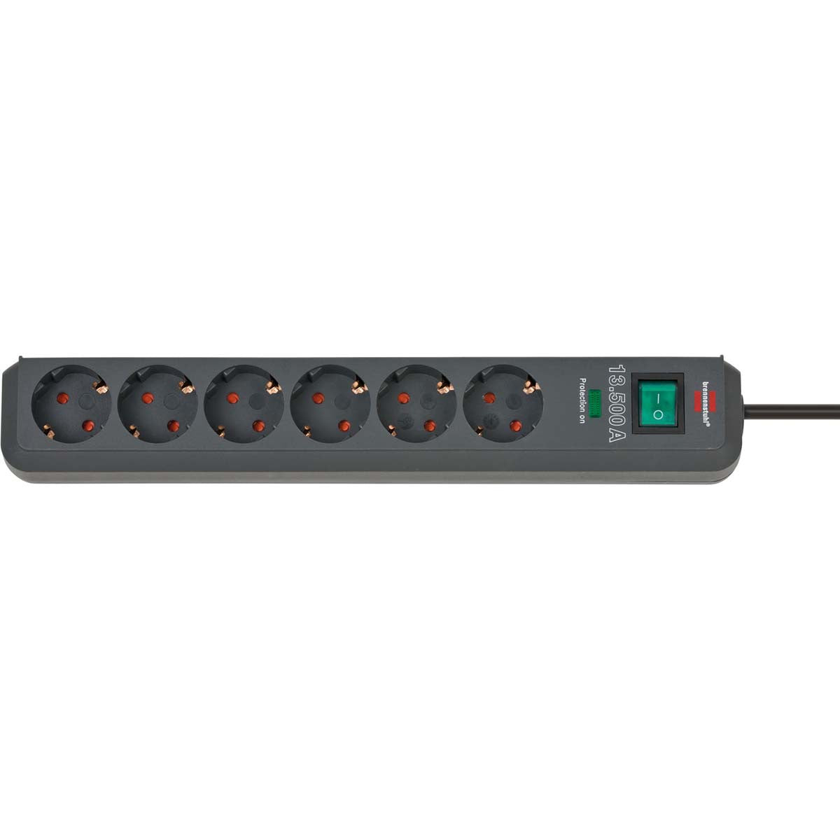 Eco-line 6-way1.50 m Surge Protection Extension Socket - Protective Contact